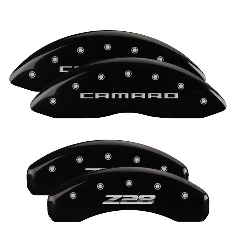 MGP 4 Caliper Covers Engraved Front Gen 5/Camaro Engraved Rear Gen 5/Z28 Black finish silver ch-thumbmail-3
