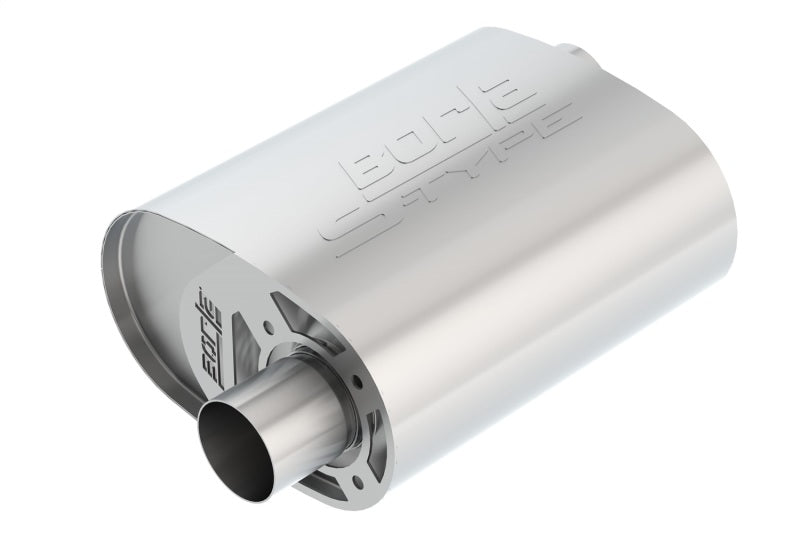 Borla CrateMuffler Ford Coyote 2.5 inch Offset/Offset 12in x 6in x 10.34in S-Type Oval Muffler-thumbmail-2