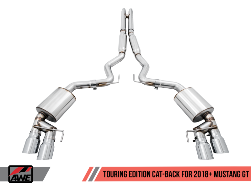 AWE Tuning 2018+ Ford Mustang GT (S550) Cat-back Exhaust - Touring Edition (Quad Chrome Silver Tips)-thumbmail-11