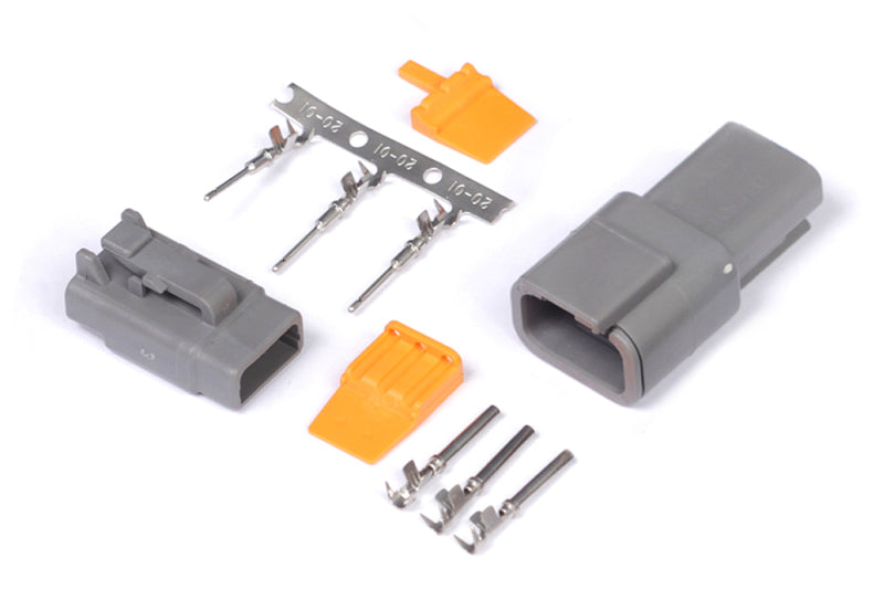 Haltech Matching Set of Deutsch DTM-3 Connectors 7.5 Amp Plug & Pins-thumbmail-1