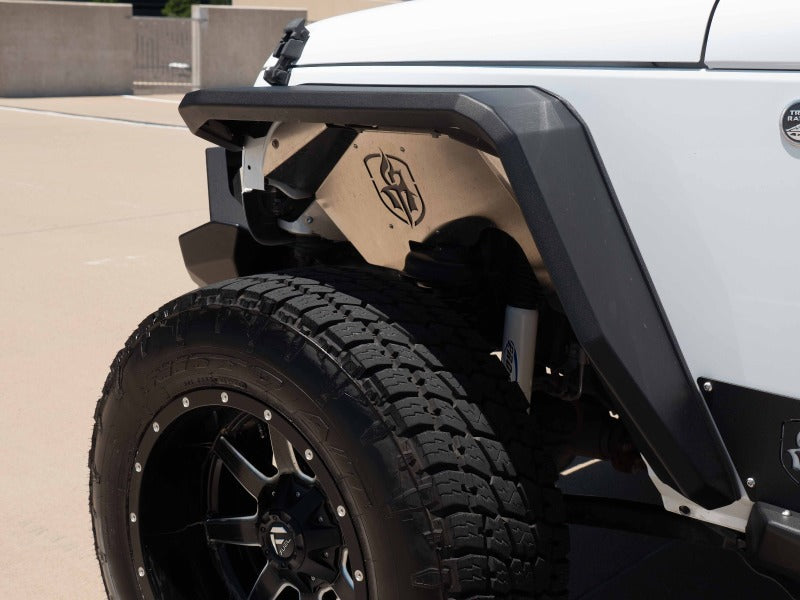 Road Armor 07-18 Jeep Wrangler JK Stealth Front Fender Flare Body Armor w/LED DRL - Tex Blk-thumbmail-10