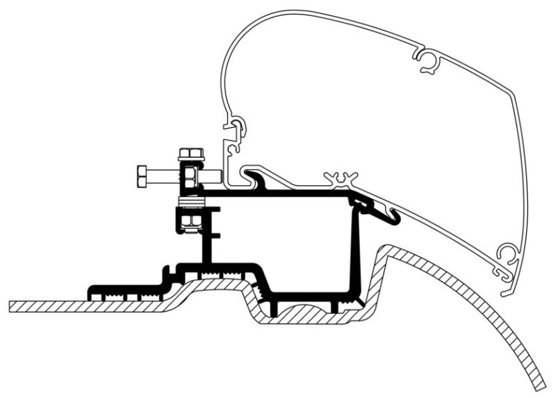 Thule HideAway Awning Roof Mount Adapter for Mercedes Sprinter (w/o OE Track) - Silver-thumbmail-5