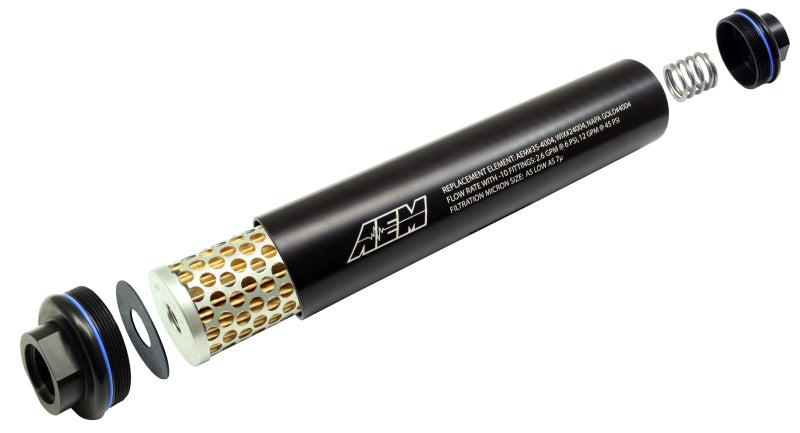 AEM Universal High Flow -10 AN Inline Black Fuel Filter-thumbmail-5