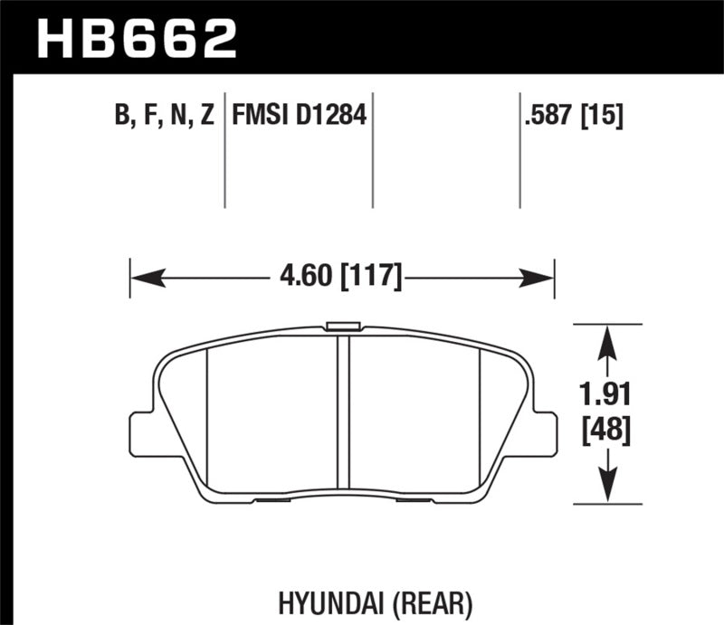 Hawk 10 Hyundai Genesis Coupe (w/o Brembo Breaks) HPS Street 15mm Rear Brake Pads-thumbmail-2