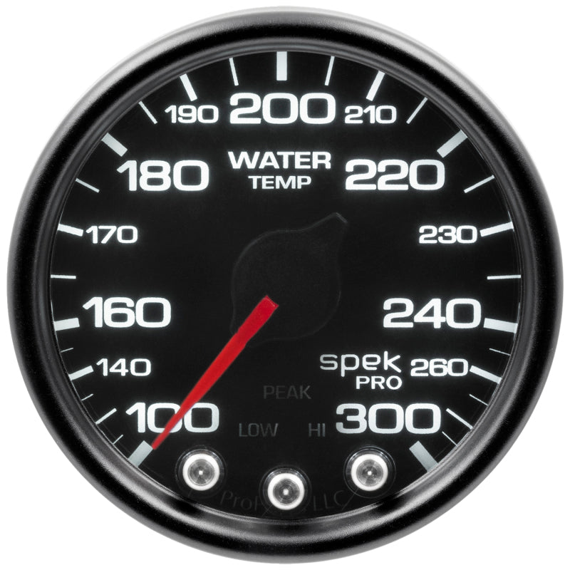 Autometer Spek-Pro Gauge Water Temp 2 1/16in 300f Stepper Motor W/Peak & Warn Blk/Smoke/Blk-thumbmail-3