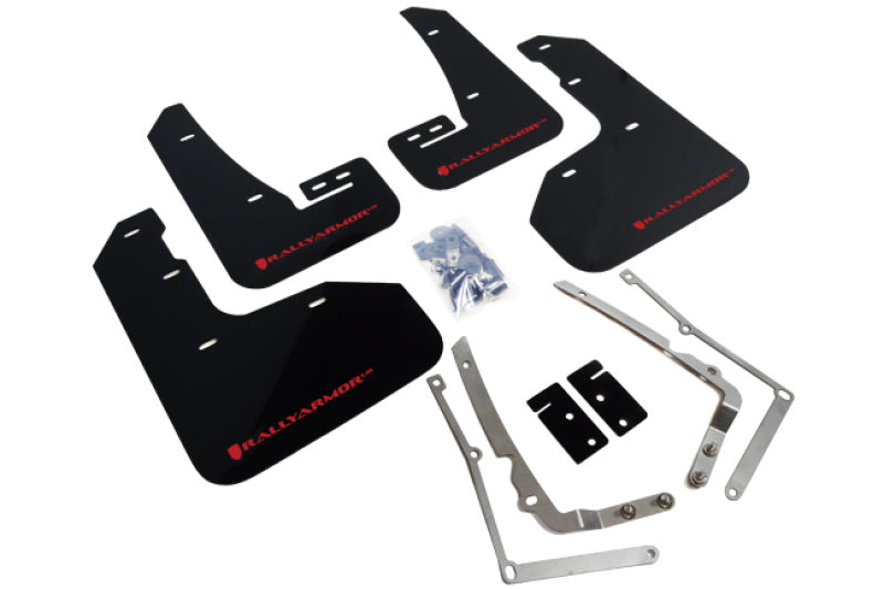 Rally Armor 15-17.5 VW Golf R Black UR Mud Flap w/ Red Logo-thumbmail-1