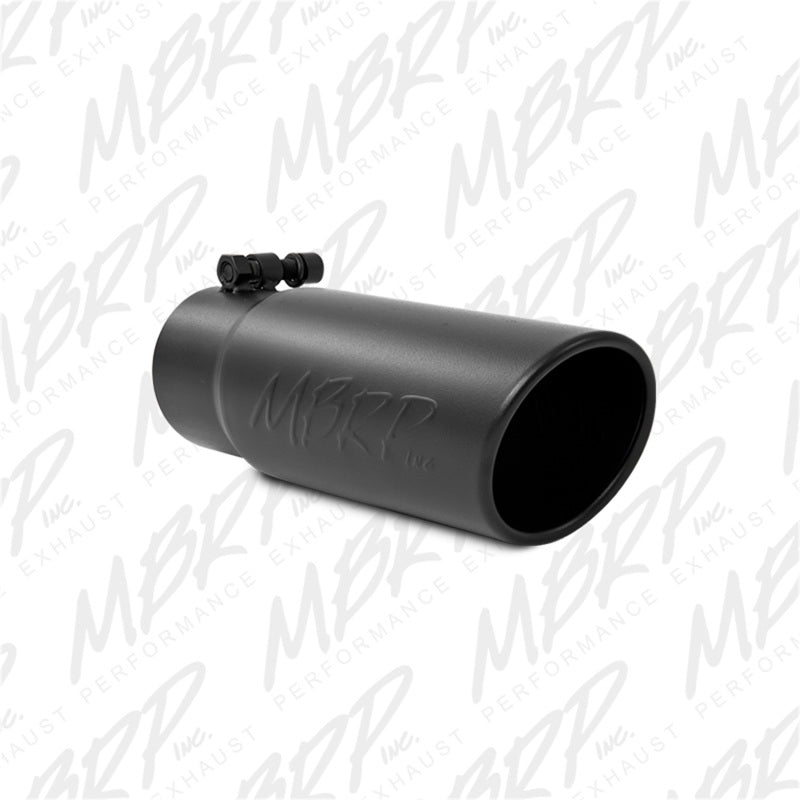 MBRP Universal Tip 3-1/2in O.D. Angled Rolled End - 3in ID Inlet 10in Length - Black-thumbmail-3