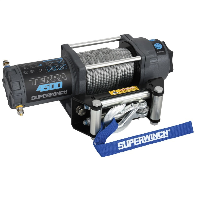 Superwinch 4500 LBS 12V DC 15/64in x 50ft Steel Rope Terra 4500 Winch - Gray Wrinkle-thumbmail-10