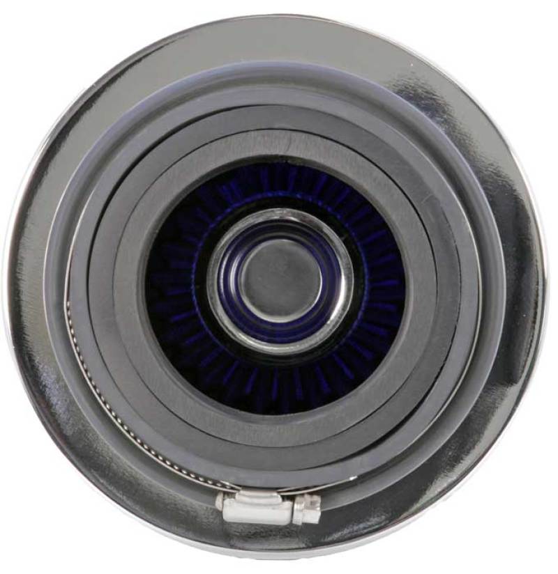 K&N Universal Air Filter Chrome Round Tapered Blue - 4in Flange ID x 1.125in Flange Length x 5.5in H-thumbmail-19