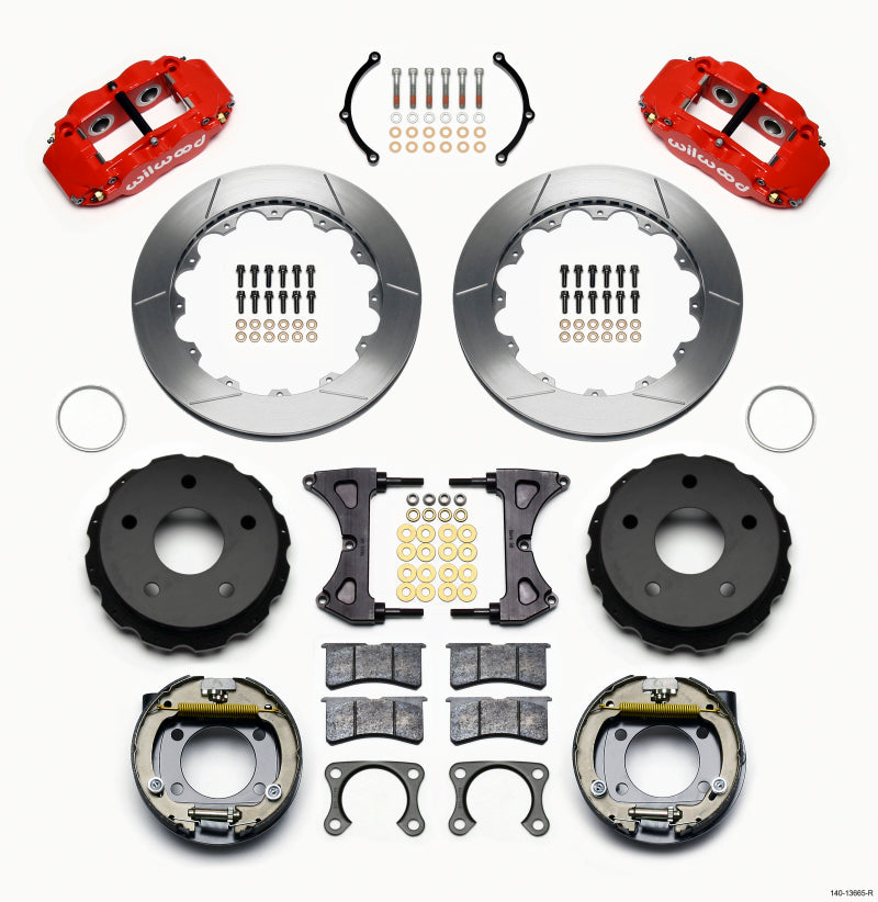 Wilwood Narrow Superlite 4R Rear P-Brk Kit 12.88in Red Big Ford New 2.38in Off Bronco 5 x 5.50-thumbmail-1