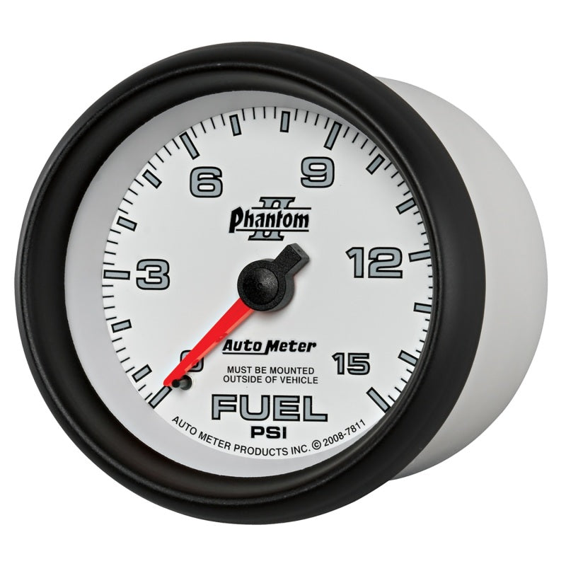 Autometer Phantom II 2-5/8in 0-15PSI Mechanical Fuel Pressure Gauge-thumbmail-6