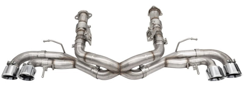 Corsa 2020 Corvette C8 3in Xtreme Cat-Back Exhaust 4.5in Pol Quad Tips - Integrates stock AFM Valve-thumbmail-4