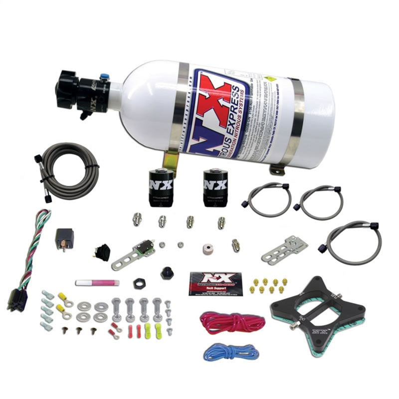 Nitrous Express 96-04 Ford Mustang 4.6L 2 Valve Nitrous Plate Kit w/10lb Bottle-thumbmail-2