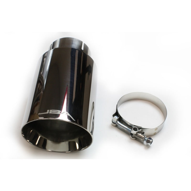 JBA 2.5in x 4.5in x 8 1/4in Double Wall Polished Chrome Tip - Clamp On-thumbmail-2