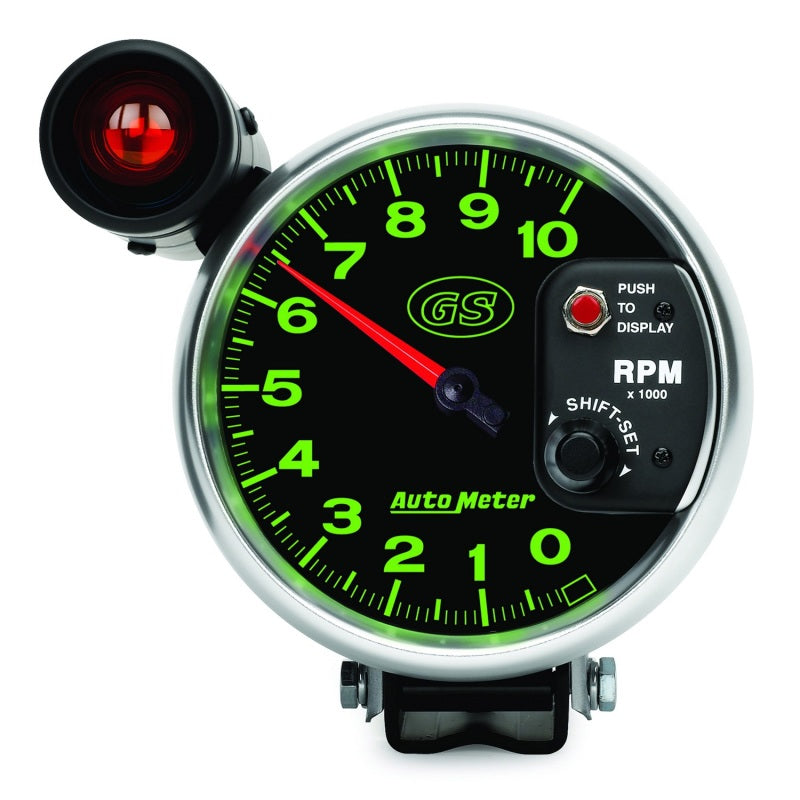 AutoMeter Gauge Tachometer 5in. 10K RPM Pedestal W/ Ext. Shift-Lite Gs-thumbmail-3