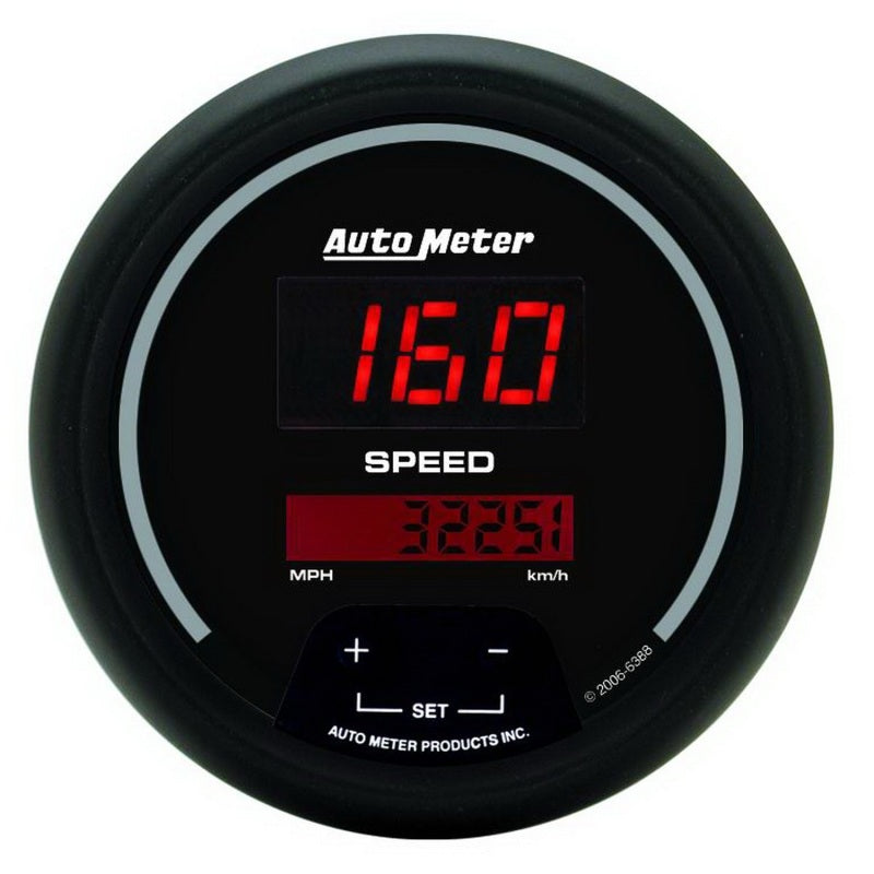 AutoMeter Gauge Kit 5 Pc. 3-3/8in. & 2-1/16in. Elec Speedo Digital Black Dial W/ Red Led-thumbmail-6