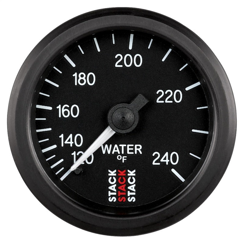 Autometer Stack 52mm 120-240 Deg F 1/2in Npt (M) Mechanical Water Temp Gauge - Black-thumbmail-1