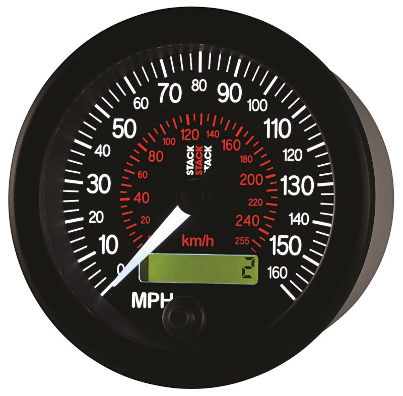 Autometer Stack Instruments 88MM 0-160 MPH / 260 KM/H Programmable Speedometer - Black-thumbmail-5