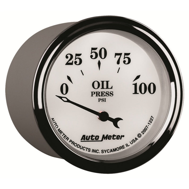 AutoMeter Gauge Oil Press 2-1/16in. 100PSI Elec Old Tyme White II-thumbmail-6