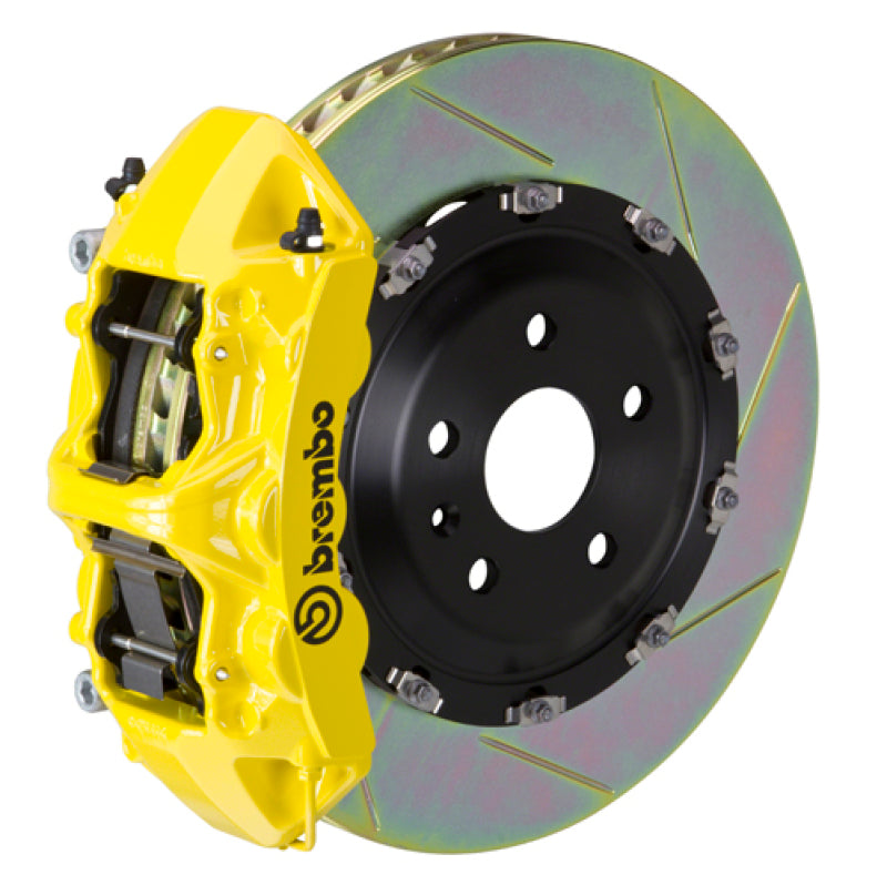 Brembo 08-10 Challenger w/V8 (Excl AWD/SRT-8) Fr GT BBK 6Pis Cast 380x34 2pc Rtr Slot Type1-Yellow-thumbmail-1