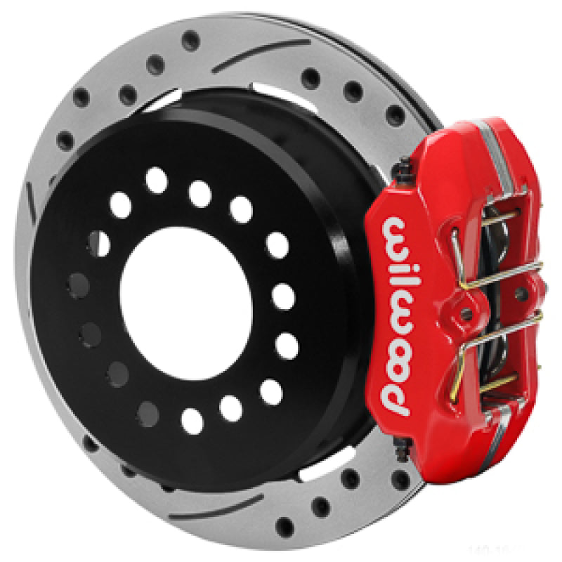 Wilwood Chevy Monte Carlo Forged 4 Piston DynaPro Red Caliper HP32 VV D&S Rotor - 11.00x0.81-thumbmail-2