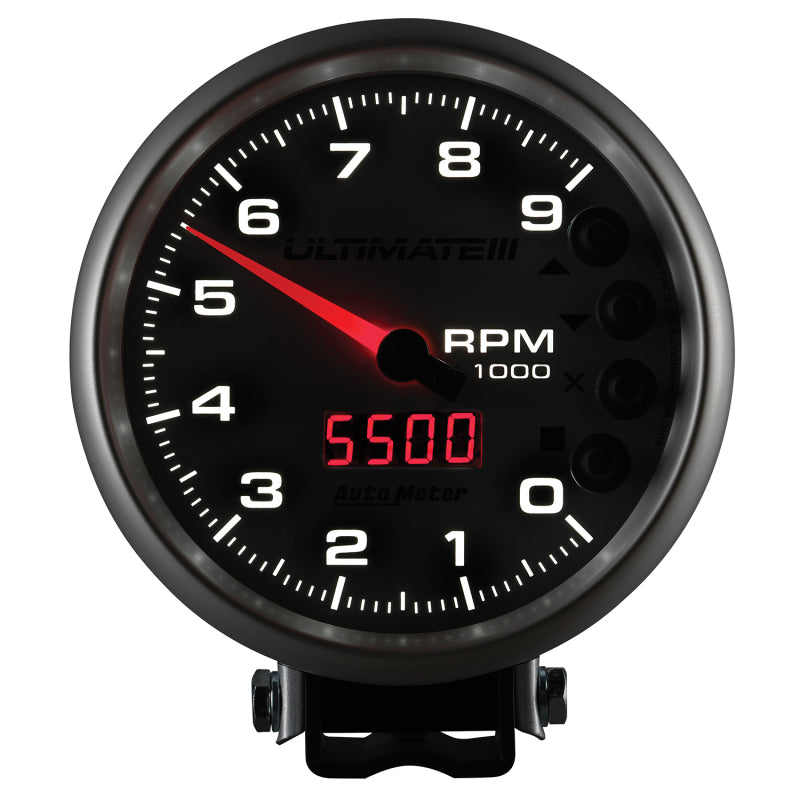 Autometer 5 inch Ultimate III Playback Tachometer 9000 RPM - Silver-thumbmail-6