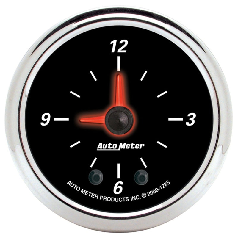 Autometer 52mm Full Sweep Electric 12 Hour Clock (Inc 10.5 ft Tubing or Wiring Harness)-thumbmail-1
