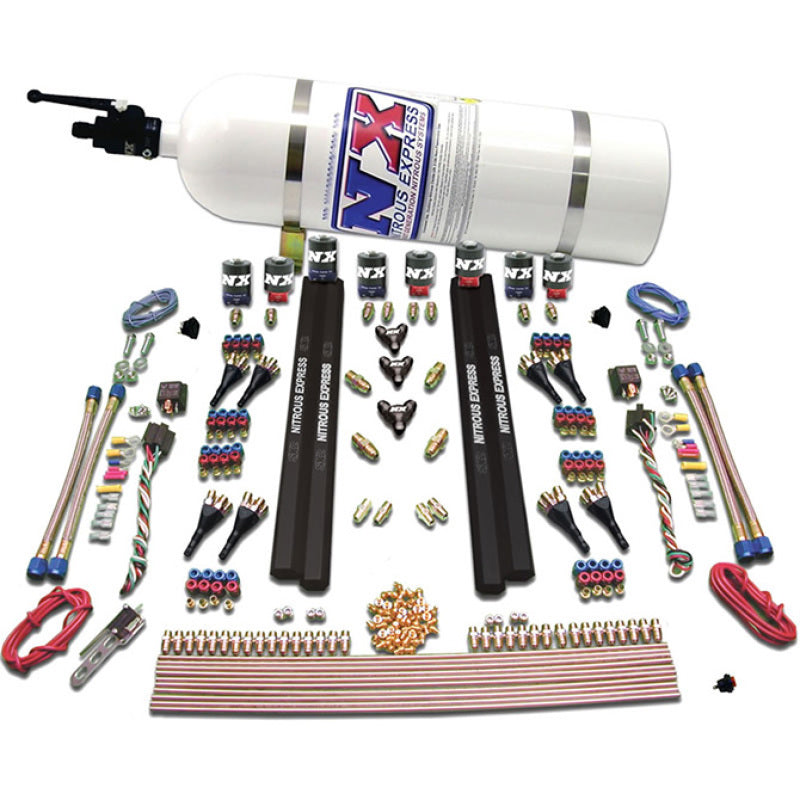 Nitrous Express SX2 Dual Stage/Alcohol - 8 Solenoid Nitrous Kit (200-1200HP) w/15lb Bottle-thumbmail-3