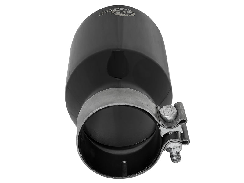 aFe MACH Force-Xp Univ 304 SS Double-Wall Clamp-On Exhaust Tip - Black - 3in Inlet - 4.5in Outlet-thumbmail-7
