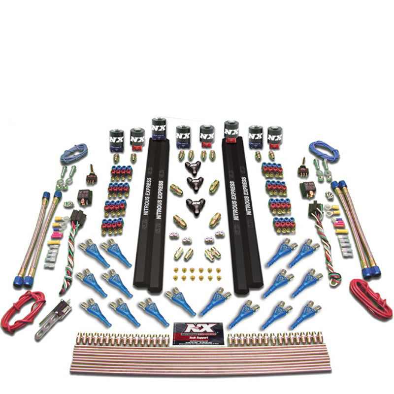 Nitrous Express Shark Dual Stage /Gas 16 Nozzles (200-1200HP) 8 Solenoids Nitrous Kit w/o Bottle-thumbmail-2