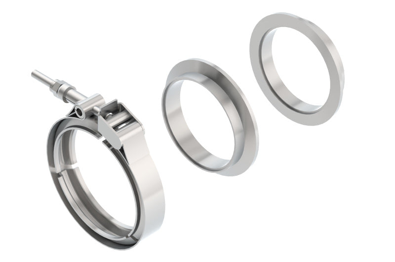 Borla Universal 3in Stainless Steel 3pc V-Band Clamp w/ Male and Female Flanges-thumbmail-2