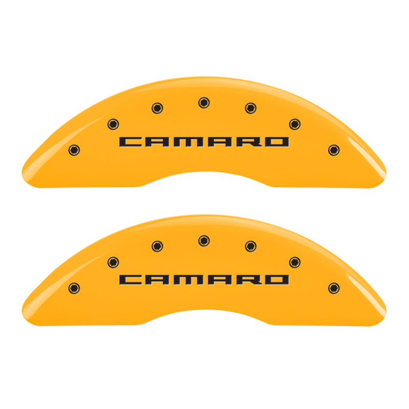 MGP 4 Caliper Covers Engraved Front Gen 5/Camaro Engraved Rear Gen 5/SS Yellow finish black ch-thumbmail-3