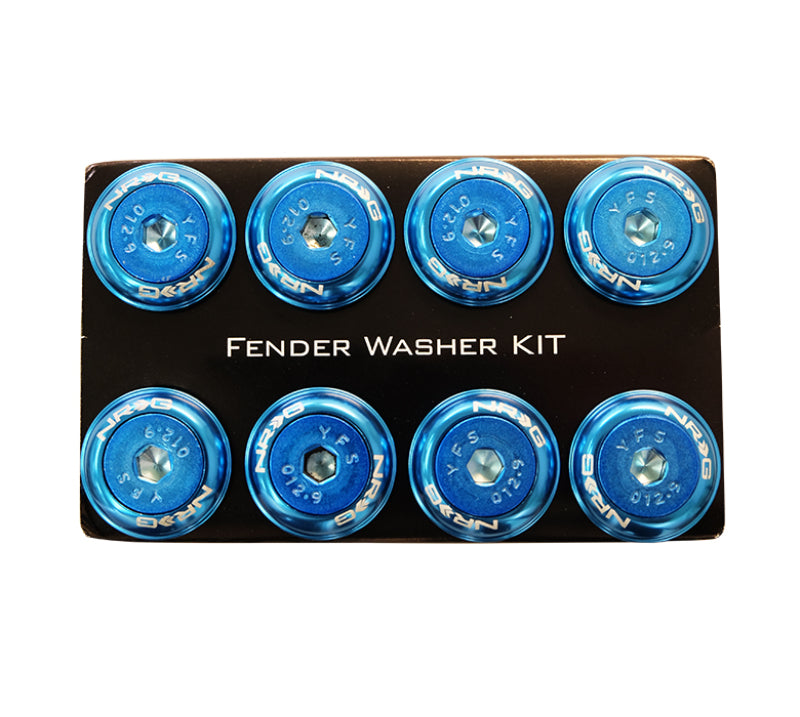 NRG Fender Washer Kit w/Color Matched M8 Bolt Rivets For Plastic (Blue) - Set of 8-thumbmail-4
