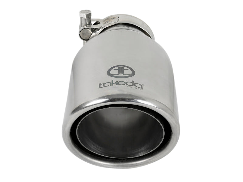 aFe Takeda 304 Stainless Steel Clamp-On Exhaust Tip 2.5in. Inlet / 4in. Outlet / 8in. L - Polished-thumbmail-7