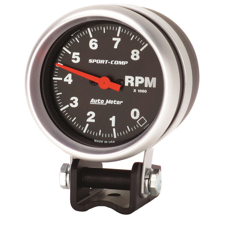 Autometer Standard 2-5/8in 8,000 RPM Pedestal Mount Tachometer Sport Comp-thumbmail-2