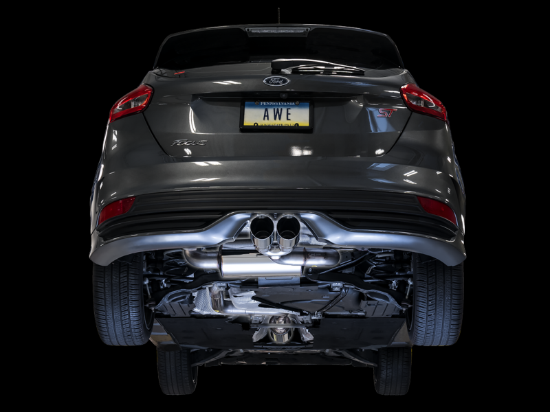 AWE Tuning Ford Focus ST Touring Edition Cat-back Exhaust - Resonated - Chrome Silver Tips-thumbmail-10