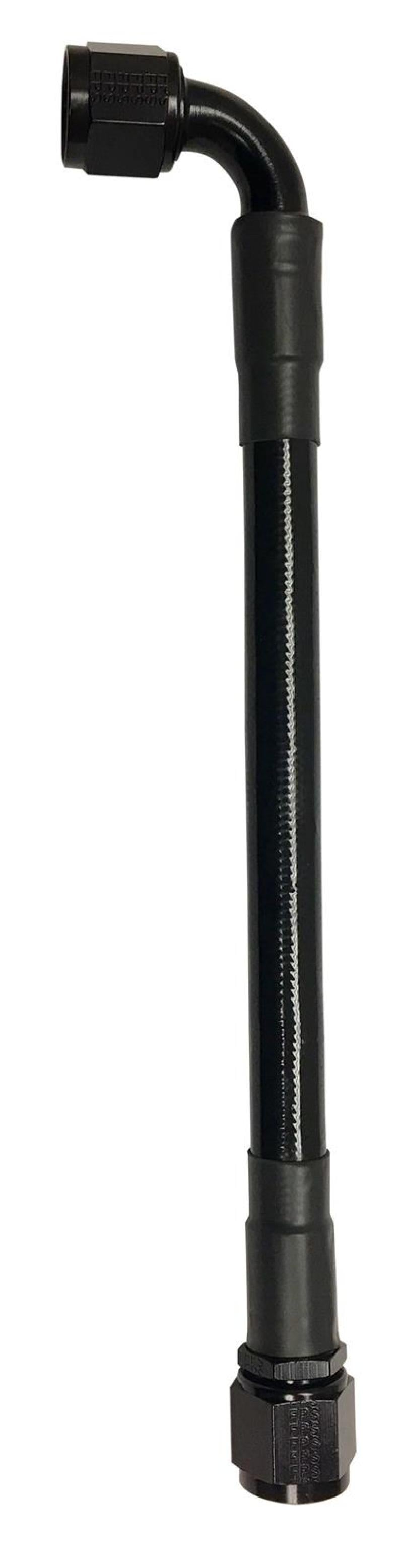 Fragola -8AN Ext Black PTFE Hose Assembly Straight x 90 Degree 60in-thumbmail-1