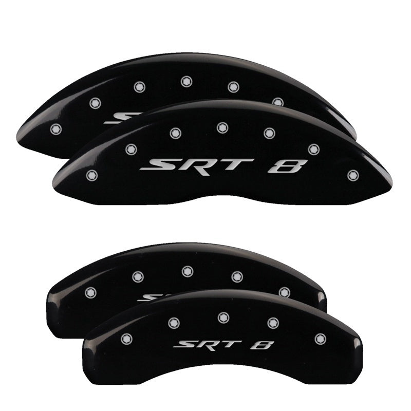 MGP 4 Caliper Covers Engraved Front & Rear SRT8 Black finish silver ch-thumbmail-3