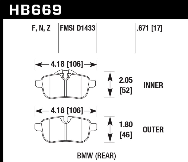 Hawk 09-12 BMW Z4 Rear Street Brake Pads-thumbmail-5