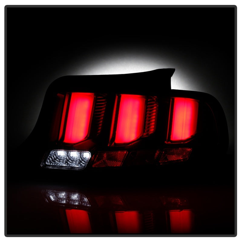 Spyder 10-12 Ford Mustang Red Light Bar LED Sequential Tail Lights - Blk ALT-YD-FM10-RBLED-BK