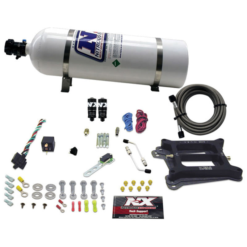 Nitrous Express 4150 Hitman Plus 4-BBL Nitrous Kit (50-200HP) w/15lb Bottle-thumbmail-2