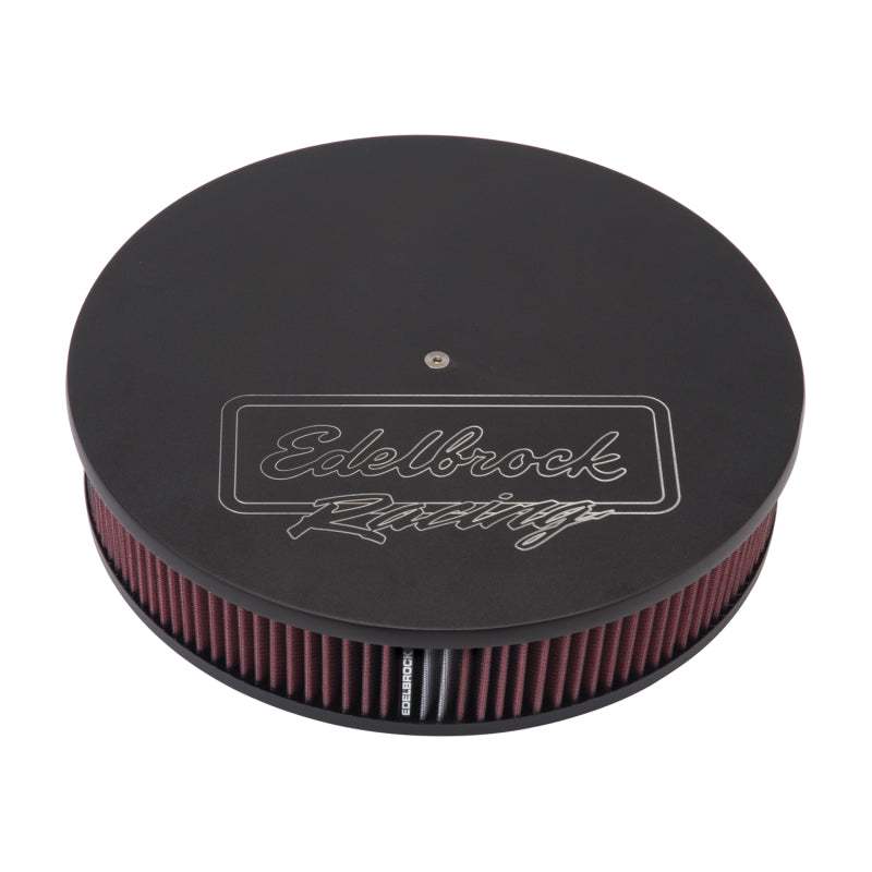 Edelbrock Air Cleaner Victor Series Round Aluminum Top Cloth Element 14In Dia X 3 125In Black-thumbmail-3
