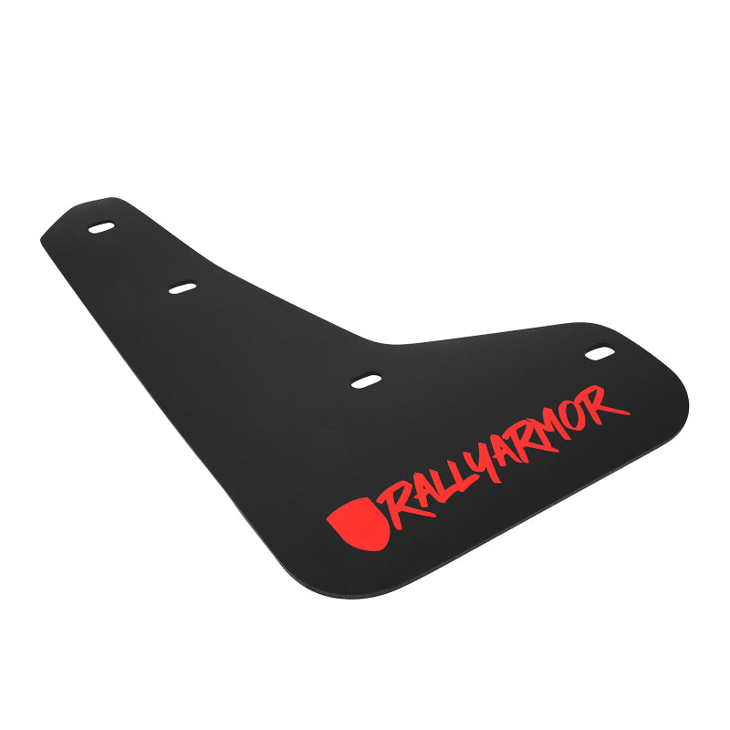 Rally Armor 12-19 Ford Focus ST / 16-19 RS Black UR Mud Flap w/ Red Altered Font Logo-thumbmail-2