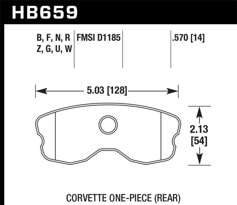 Hawk 06-10 Chevy Corvette (Improved Pad Design) Rear Performance Ceramic Sreet Brake Pads-thumbmail-2