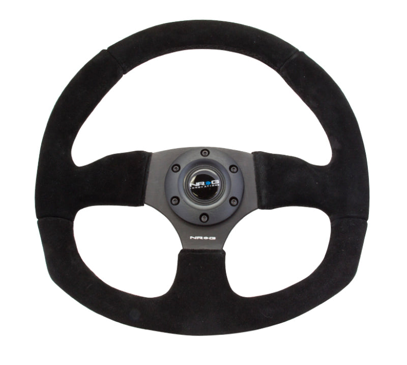 NRG Reinforced Steering Wheel (320mm Horizontal / 330mm Vertical) Black Suede w/Black Stitching-thumbmail-4