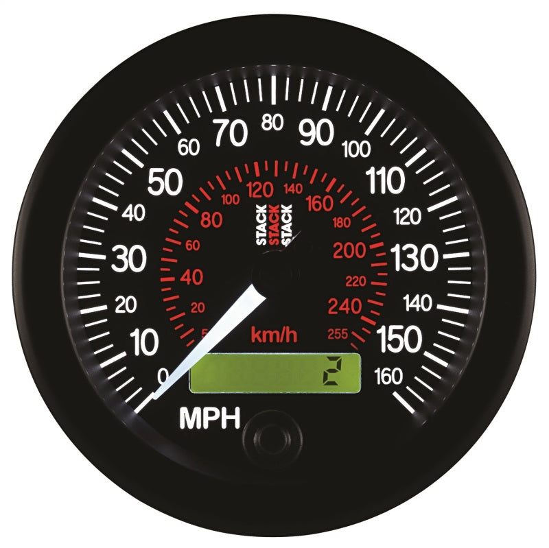 Autometer Stack Instruments 88MM 0-160 MPH / 260 KM/H Programmable Speedometer - Black-thumbmail-6