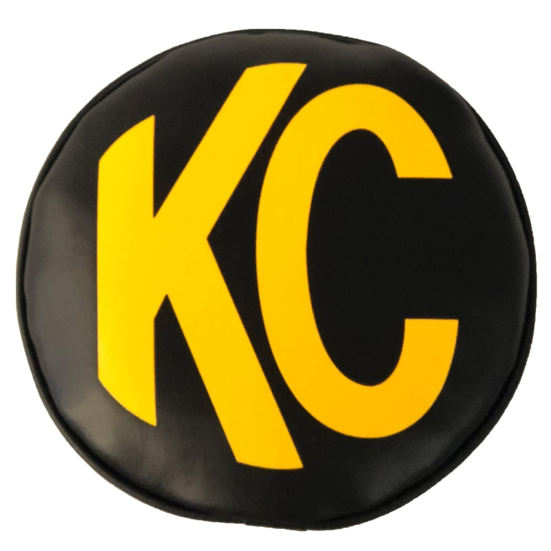 KC HiLiTES 6in. Round Soft Cover (Pair) - Black w/Yellow KC Logo-thumbmail-12