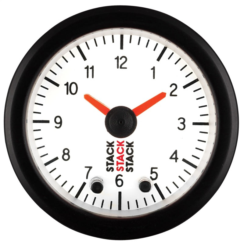 Autometer Stack Analog Clock Gauge - White-thumbmail-2