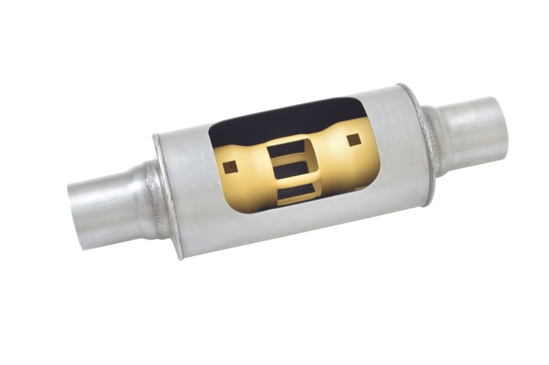 Gibson MWA Superflow Center/Center Round Muffler - 5x10in/2.5in Inlet/2.5in Outlet - Stainless-thumbmail-4