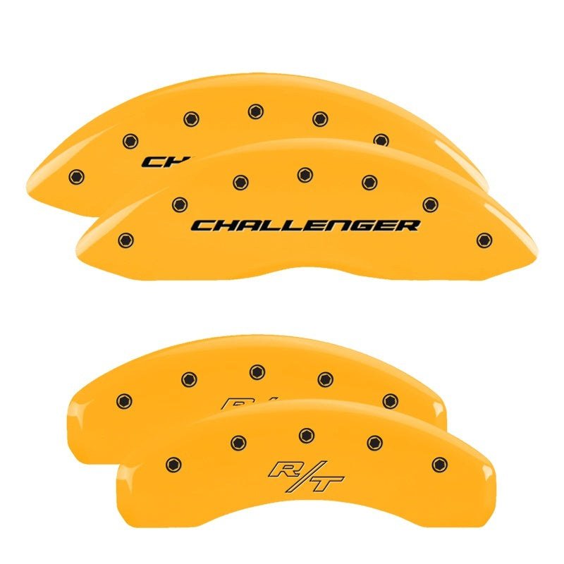MGP 4 Caliper Covers Engraved Front Charger Engraved Rear RT Yellow finish black ch-thumbmail-3